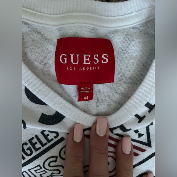 GUESS White Graphic Men's Crewneck Sweatshirt size medium - Picture 2 of 5